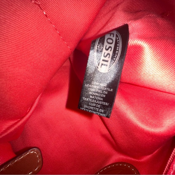 FOSSIL CORAL ADJUSTABLE STRAP MULTI POCKET SNAP CLOSE CROSSBODY BAG - Picture 8 of 9